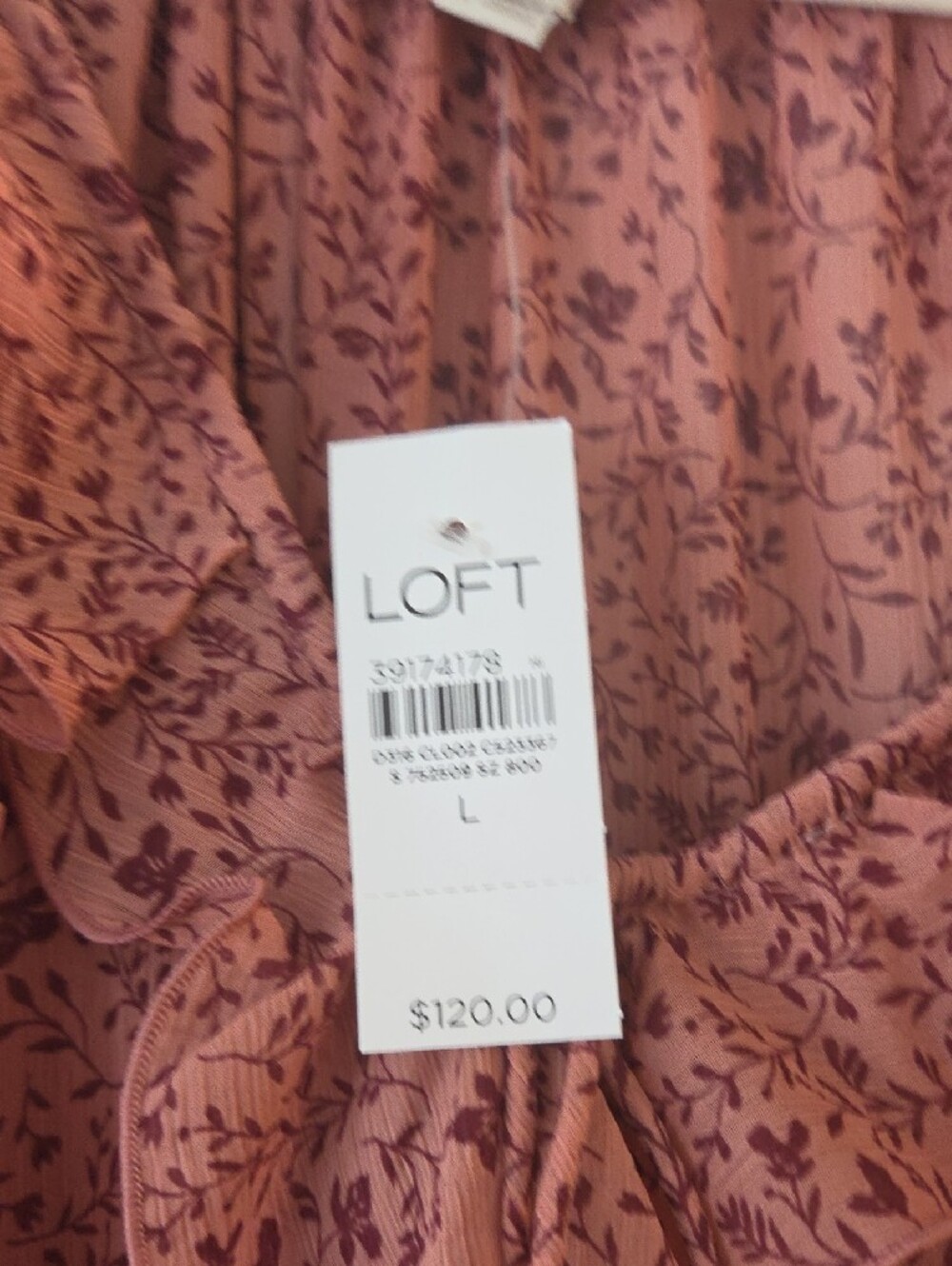 Long Ruffle Front Floral Maxi Dress - Rust Pink - Picture 5 of 6